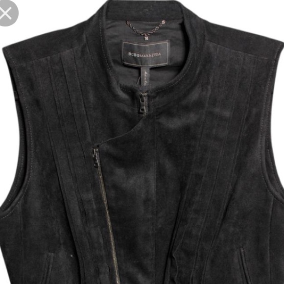 SOLD BCBG Suede Moto Vest - Picture 3 of 8